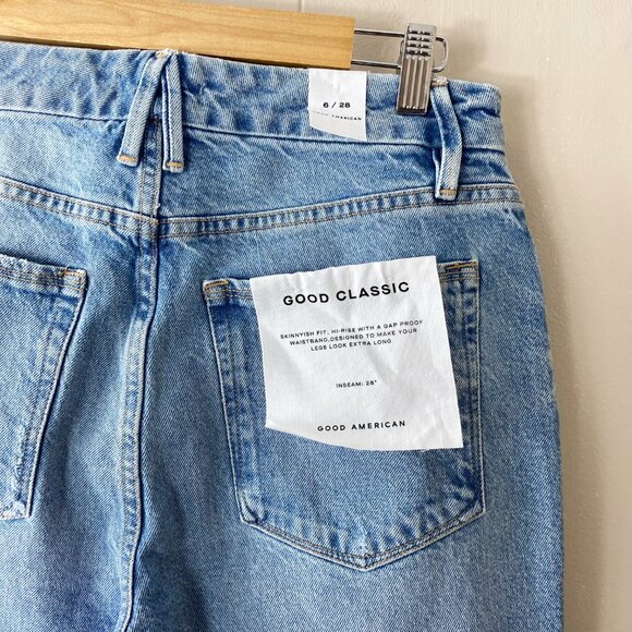 NWT Good American High Rise Straight Leg in Indigo Size 31 - Picture 5 of 6